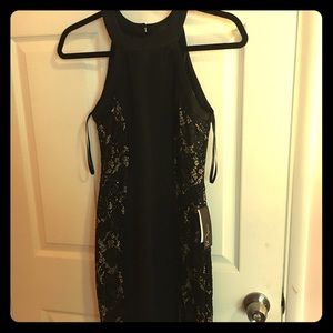 NWT Black Lace and Sequined BCX Mini Dress